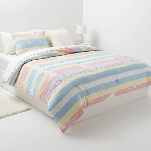 Easy Zip-Up Bed Comforter Set with zipper closure on a neatly made bed